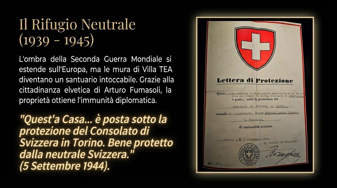 Vista della villa dalla pineta